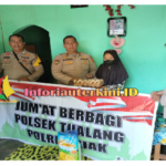 Jumat Berbagi, Kembali Polsek Tualang Berikan Sembako Kepada Penderita Tumor Mulut di Kp. Ps. Timur