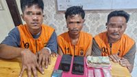 Tim Opsnal Satres Narkoba Polres Siak Amankan Tiga Orang Pria Diduga Pelaku Penyalahgunaan Narkotika.