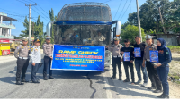 Sat lantas polres siak dan dishub laksanakan giat ( Ramchek ) pemeriksaan kelaikan kendaraan angkutan umum 