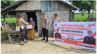 Polsek Sungai Mandau berikan Bantuan Sosial dalam rangka Peringati HUT Bhayangkara Ke-79