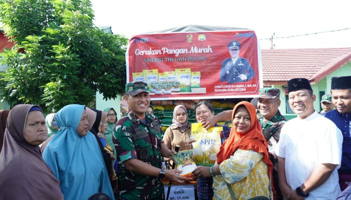 Sinergi TNI–Bulog, Dandim 0322/Siak Dorong Ketahanan Pangan Lewat Pasar Murah