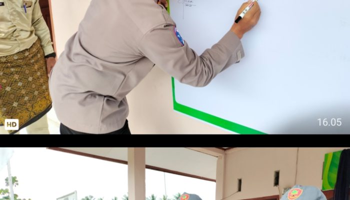 Perkuat Kamtibmas, Kapolsek Tualang. Camat, bersama Kepala Kampung Resmikan Kantor Satlinmas di Pinang Sebatang Barat