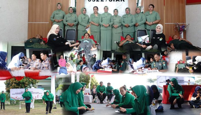 Kodim 0322/Siak Gelar Donor Darah dan Berbagai Lomba Peringati HUT Persit KCK ke-80