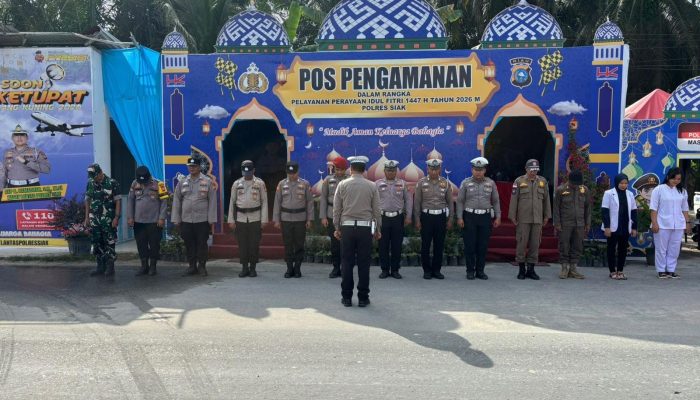 Polres Siak Perketat Pengamanan Arus Mudik dan Balik di Exit Tol Kandis Utara, Lalu Lintas Terpantau Lancar