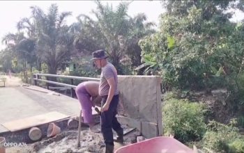 Hari ke-45, Renovasi Jembatan Merah Putih Presisi Tahap II di Siak Terus Dikebut