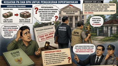 SENGKETA PINJAMAN BERUJUNG PERSOALAN SHM, KEDATANGAN PIHAK PN PEKANBARU DAN BPN UNTUK PENGUKURAN DIPERTANYAKAN  ‎