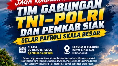 Jaga Kondusivitas Wilayah, Tim Gabungan TNI-Polri dan Pemkab Siak Gelar Patroli Skala Besar